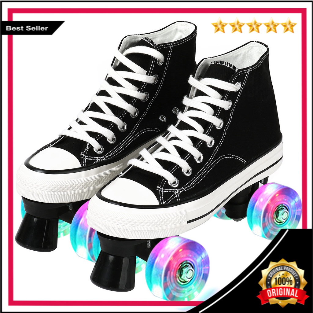 Berkep Roda Skate Sepatu Dalam Stok   Kanvas Dewasa Pria  Wanita EmpatRoda Sepatu Roda Ba