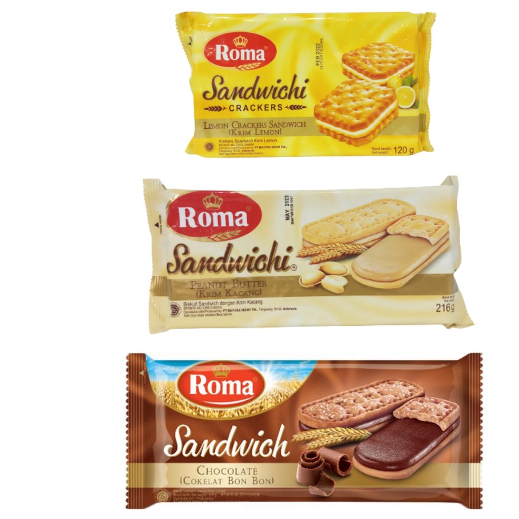 

ROMA SANDWICH BISCUIT 120G/216G/centraltrenggalek