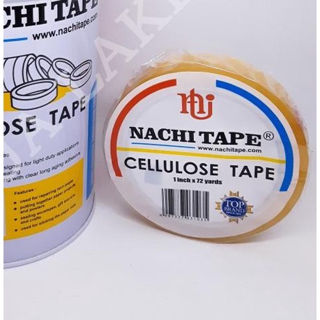 

➮ Selotip / Isolasi / Cellotape Kaleng NACHI Bening 1 Inch x 72 Yards ❁