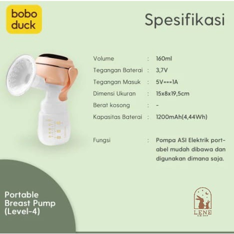 Boboduck Electric Breast Pump Wireless Portable Pompa ASI F5002