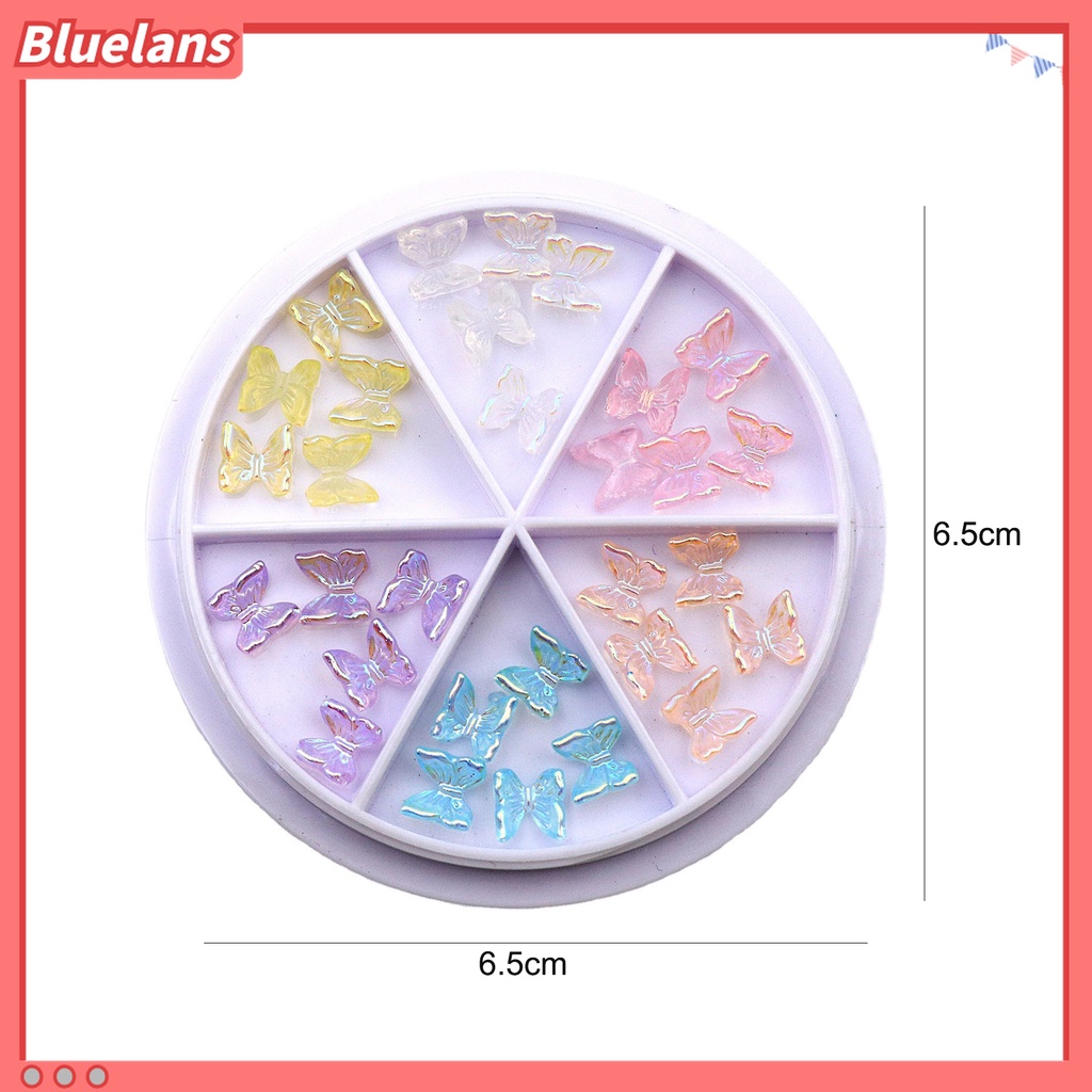 (In Stock) Kacamata Hitam Lensa Warna Warni ♡1 Kotak Ornamen Pita Aurora 3D Bahan Akrilik Glitter Untuk Dekorasi Kuku Wanita