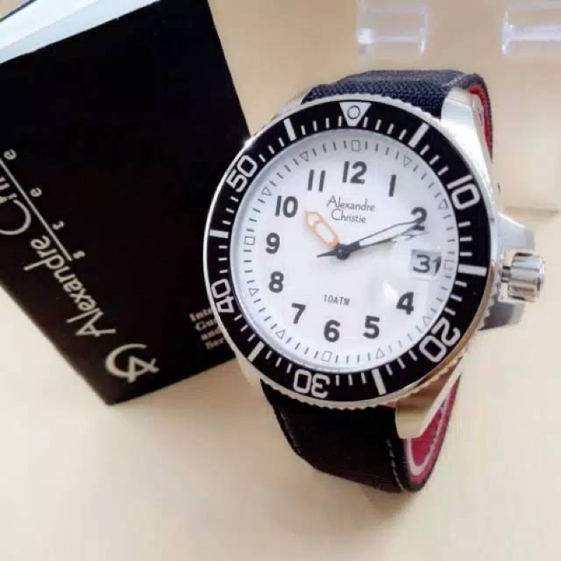 Jam Tangan Pria Alexandre Christie 6434 AC 6434 AC6434 Black ORIGINAL