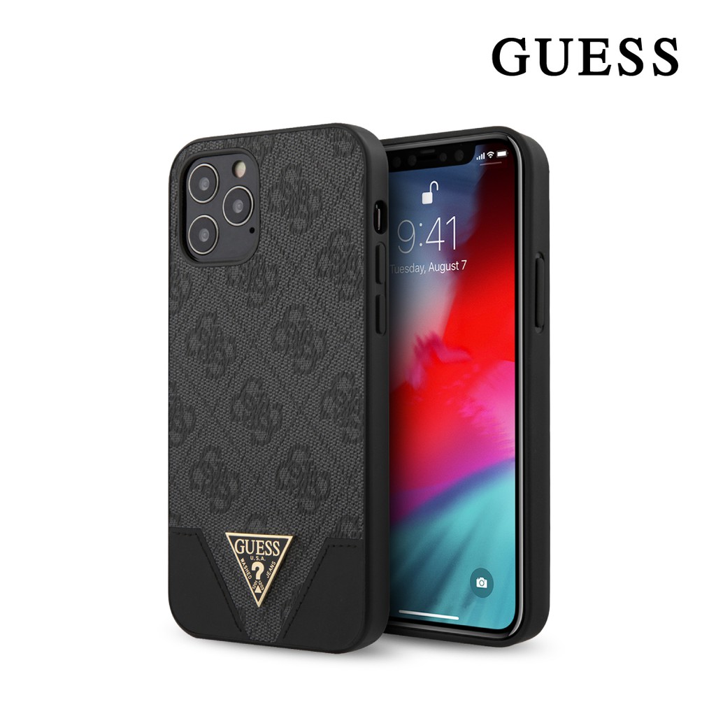 Guess 4G PU Triangle Black - Case IPhone 12 / 12 Pro / 12 Pro Max