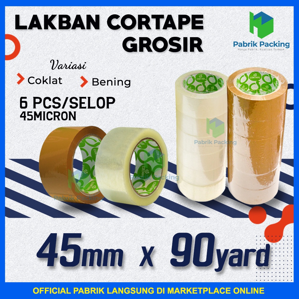 

YEN Lakban Cortape Ukuran 45mm x 90yard Grosir Termurah Per Selop