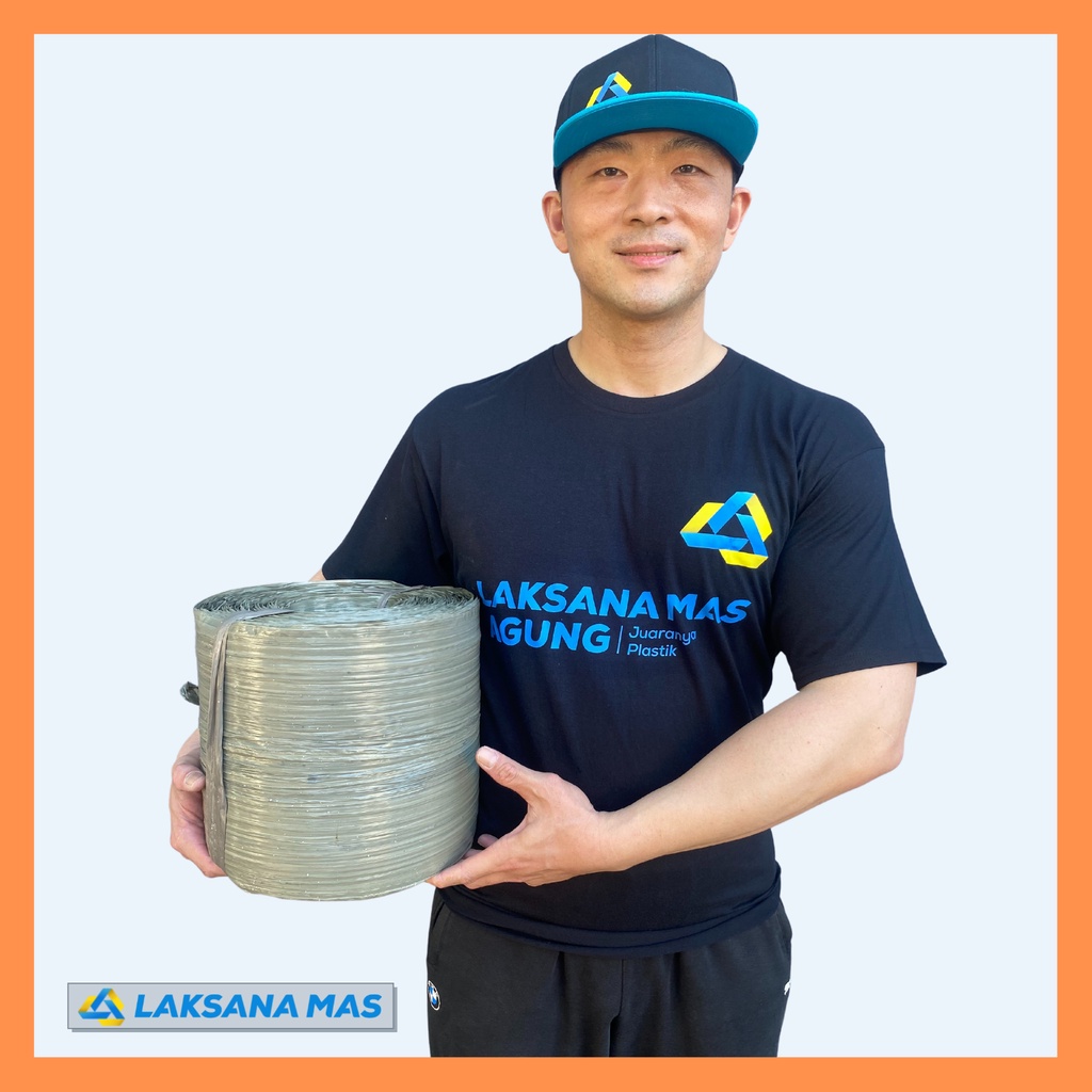 

Tali Plastik Laksanamas Abu/Natural 5KG Tali Rafia Panjang 2421 Meter, Lebar 40mm,Heavy Duty RB9