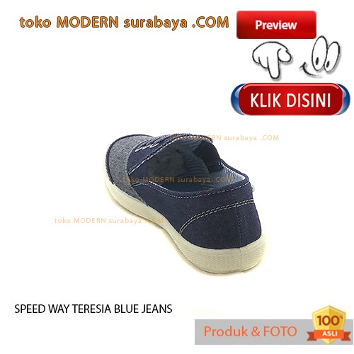 SPEED WAY TERESIA BLUE JEANS sepatu slip on