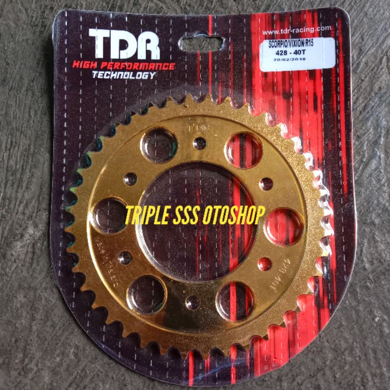 GEAR GER GIR TDR RACING GOLD (EMAS) YAMAHA VIXION / SCORPIO / R15 / BYSON (428) 40 / 41 / 44