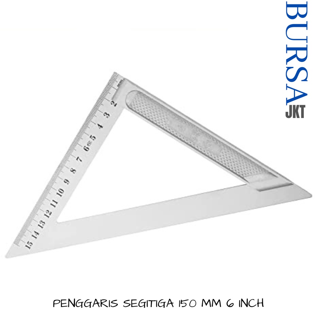 PENGGARIS SEGITIGA STAINLESS 6 INCH SIKU PRESISI TUKANG 150 MM