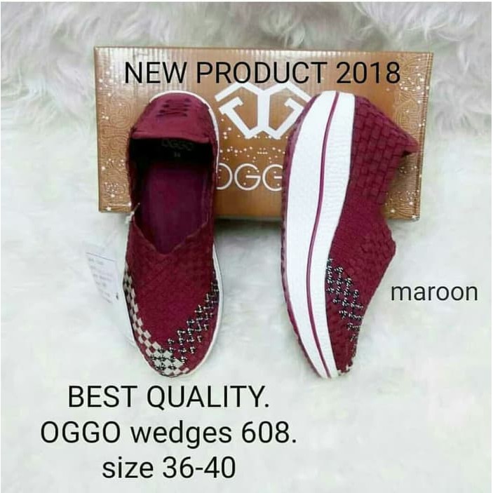 OGGO NEW 608 Sepatu Rajut Wanita / Sepatu WEDGES / OGGO ORIGINAL