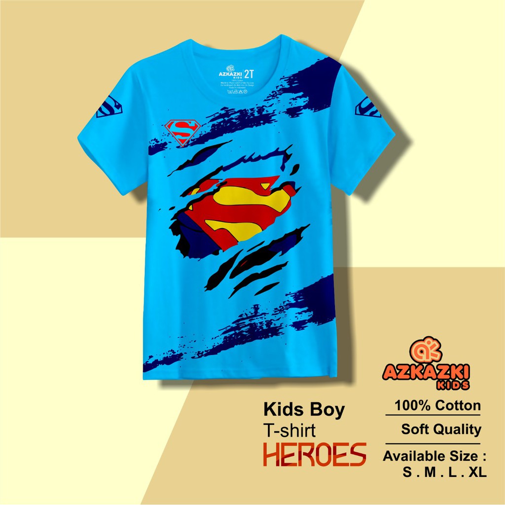 DNA GALERY 2 - Baju Anak Laki Laki 2-12T - Superhero Edition - Bahan Cotton Combed 24s - SuperMa*n B