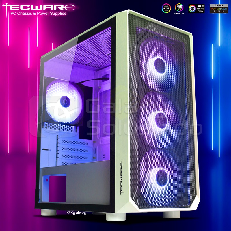 Download Tecware Forge M Argb Tempered Glass Gaming Case White Putih Shopee Indonesia