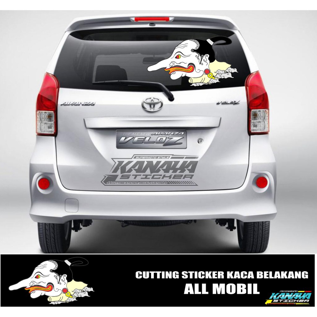 Sticker kaca Belakang Untuk Semua jenis Mobil Motif Wayang Petruk