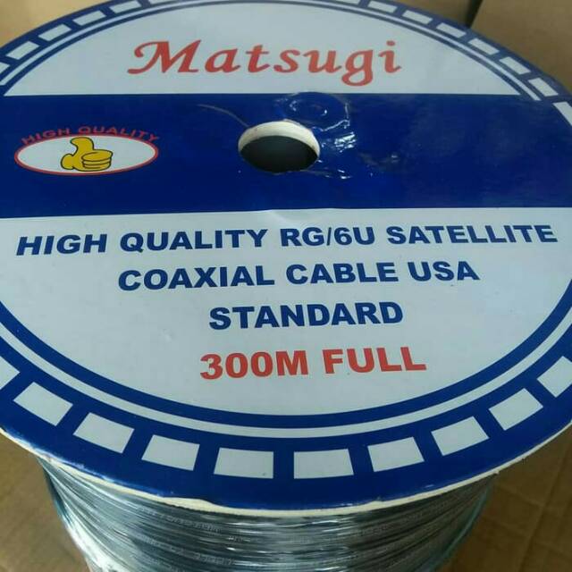 Kabel Antena TV / CCTV Coaxial RG-6U 300M FULL MATSUGI