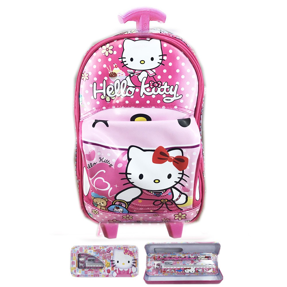 Tas Troley Sekolah TK Hello Kitty 3D On The Road Tas Mobil S