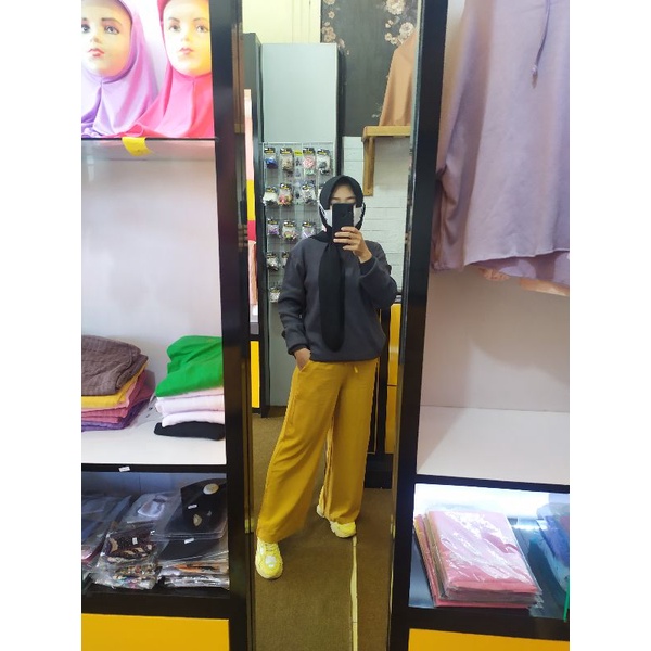 kulot uniqlo warna mustard