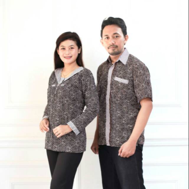 KEMEJA BATIK CLASIK COUPLE BATIK PEKALONGAN BLUS BATIK FASHION BATIK SOLO CIREBON MEGA SEMI SUTRA 08