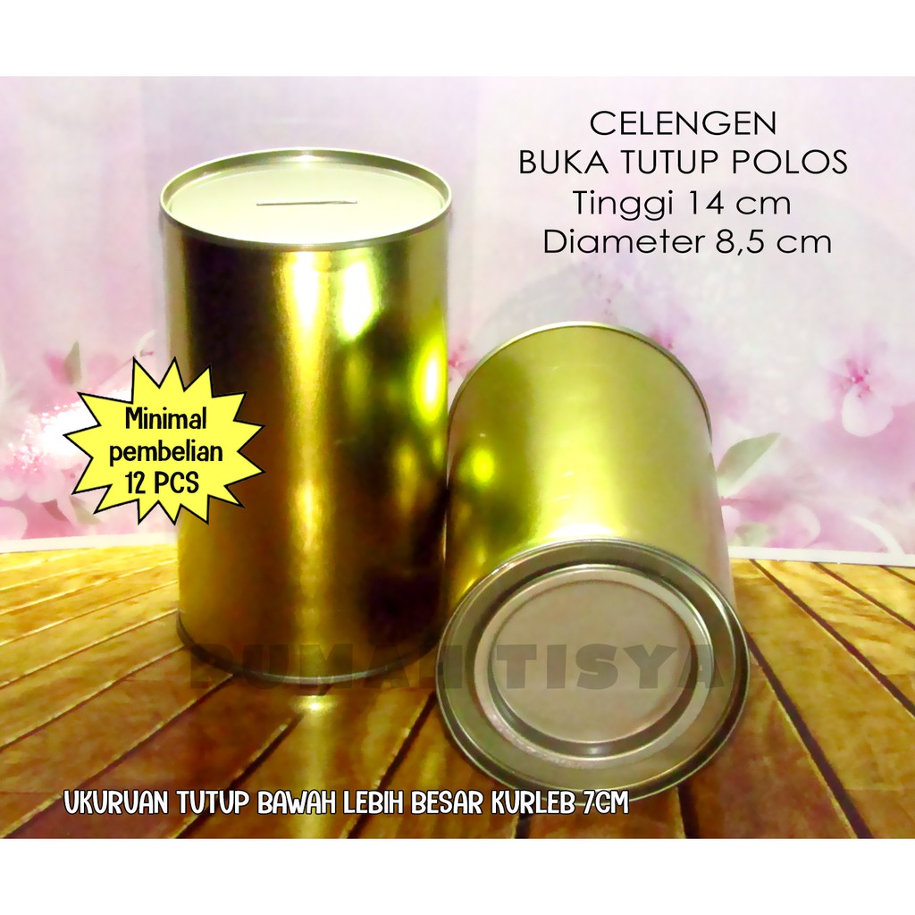 Jual Celengan Kaleng Polos Buka Tutup ( Tutup Bawah Lebih Besar ...