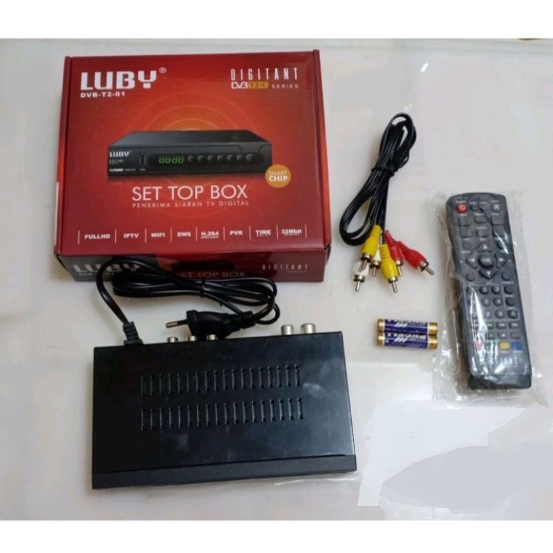 Set Top Box Luby DVB T2 01 TV Siaran Digital Receiver STB BISA Youtube &amp; Rekam Siaran TV