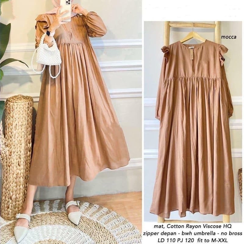 KEY MIDI DRESS GAMIS PREMIUM RAYON ORIGINAL100% ISYANA