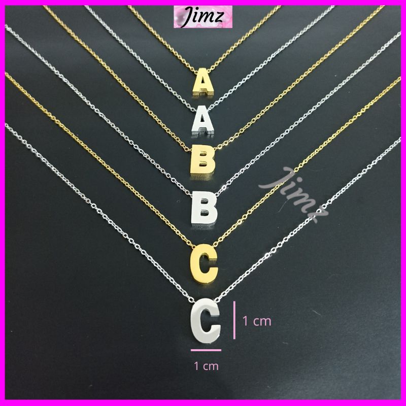 CSL kalung nama inisial huruf abjad liontin nagita titanium xuping A smpai Z Gold Silver Anti Karat Anti Luntur Selamanya