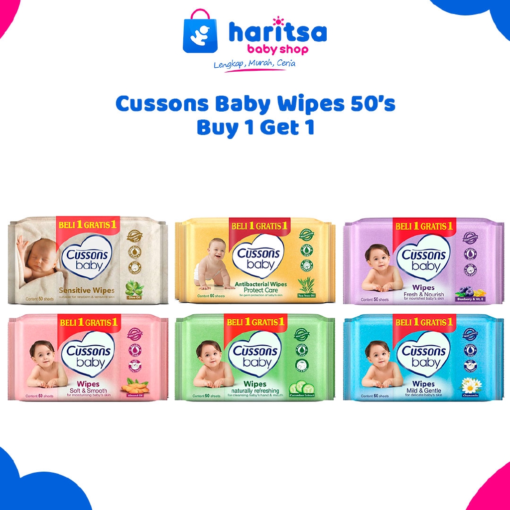 Cussons Cleansing Wipes 45s / Tissue Basah Bayi Buy 1 Get 1 Free / Per pcs