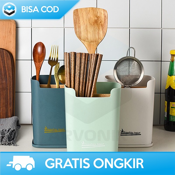 TEMPAT SENDOK GARPU ORGANIZER KITCHEN STORAGE PLASTIK DESAIN SIMPEL