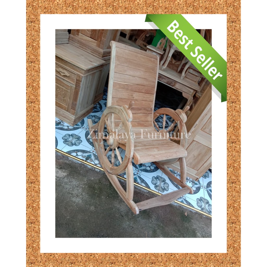 Kursi Goyang Jati Dokar Mentah, Kursi Malas Jati, Kursi Santai Kayu, Kursi Malas Antik