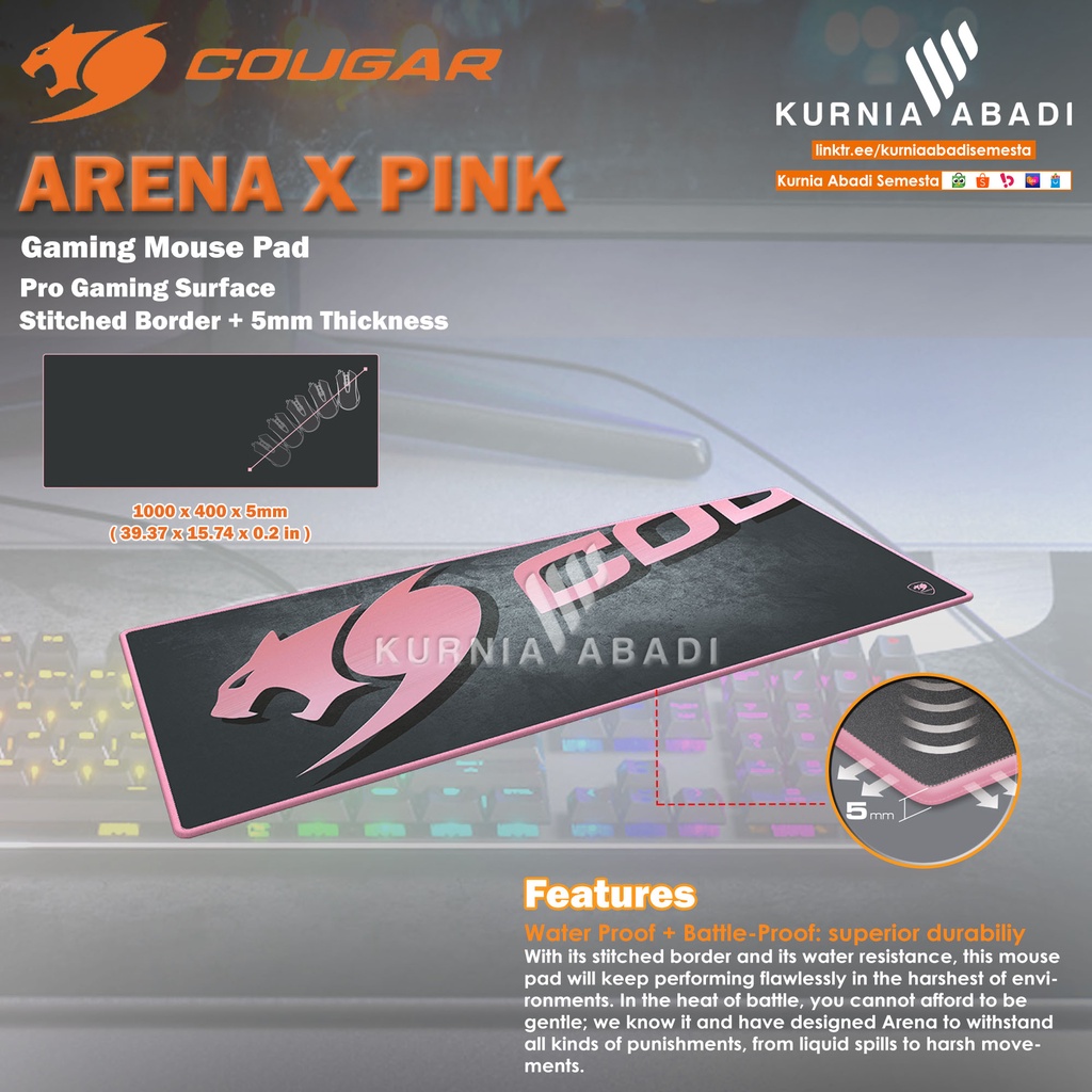 COUGAR GAMING MOUSE PAD ARENA X PINK Gaming Mouse Pad