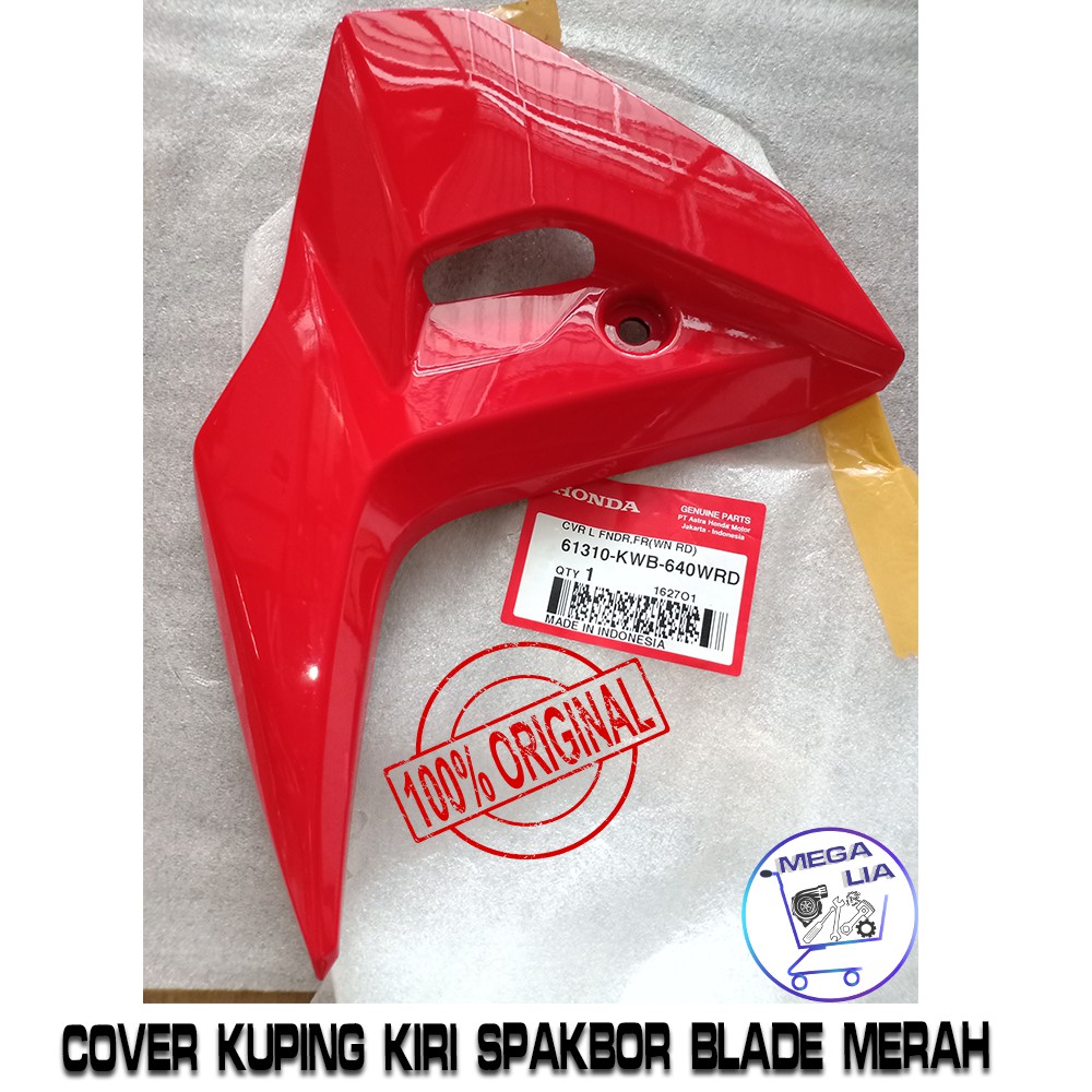 Cover Kuping Kiri Spakbor Blade Merah 100% ORI HONDA. 61310-KWB-640WRD