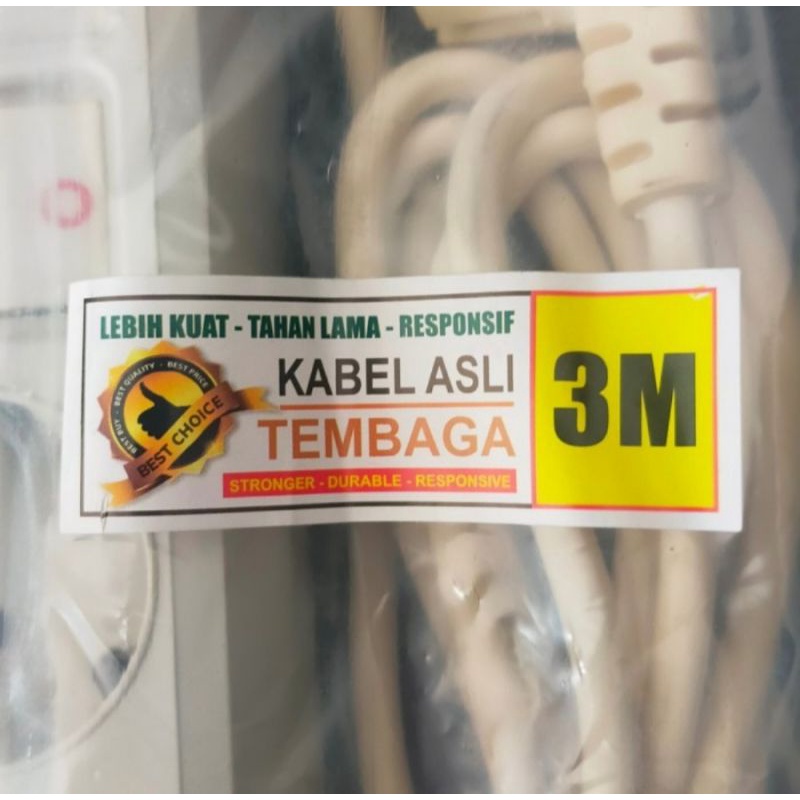 Stop Kontak Arde 3Lb + Kabel Tembaga 3 Meter AIRAM (Standar SNI)