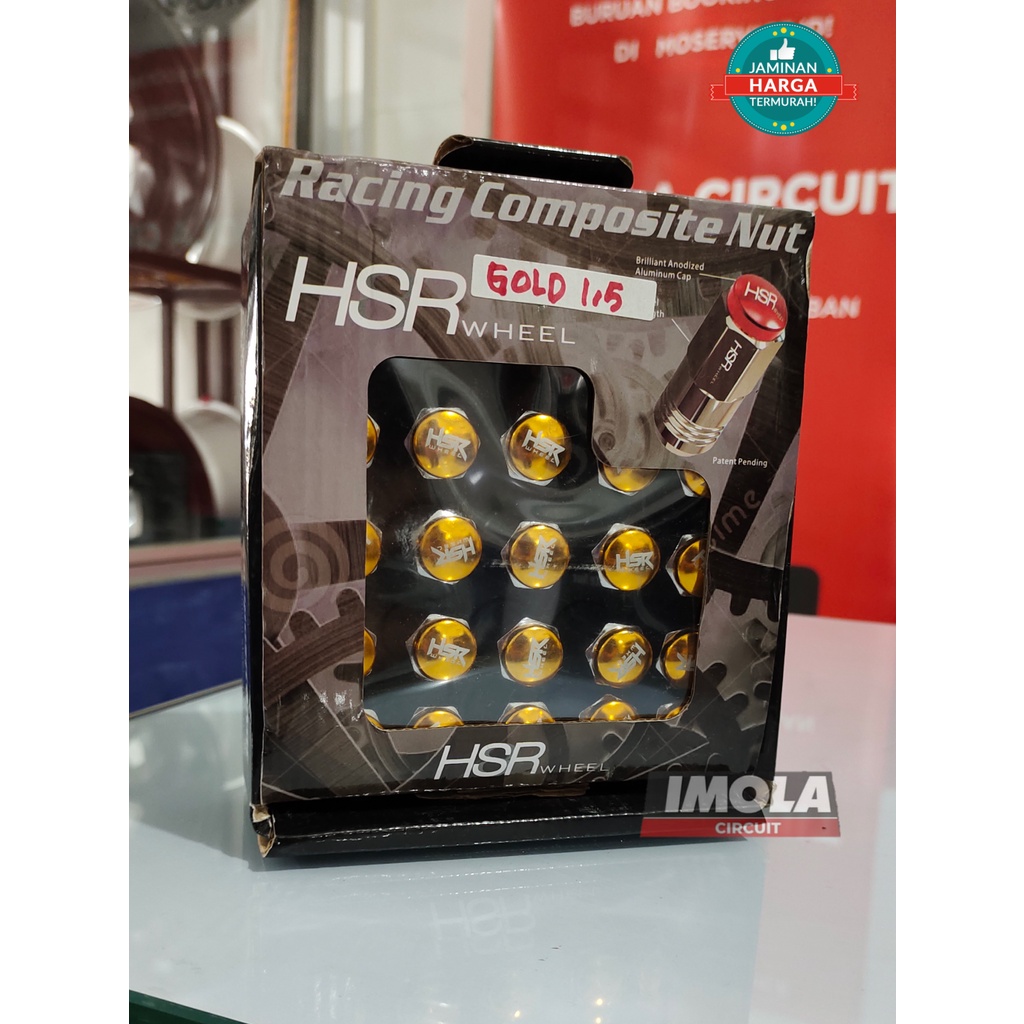 LUGNUT Ukuran 1,5mm Gold Original HSR LUGNUT Mobil Toyota Honda Mitsubishi Mur Baut Roda Racing