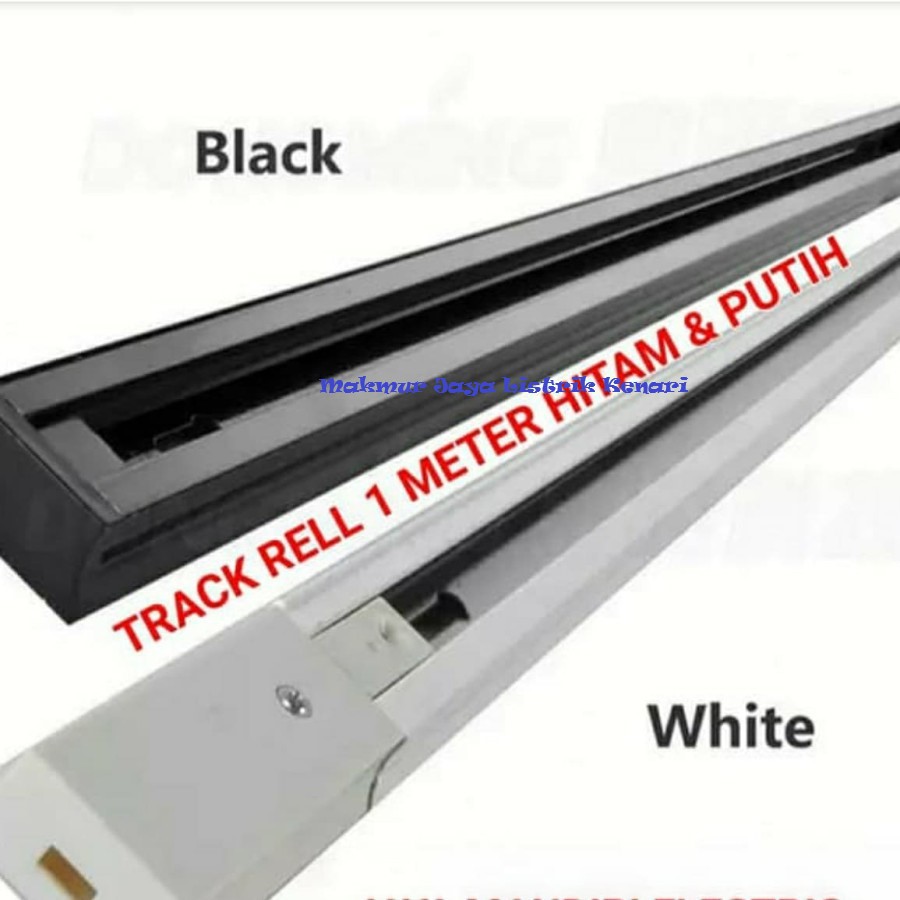 Rell 1M Lampu Track Sorot /Spot Track Rell 1 m Meter PUTIH HITAM