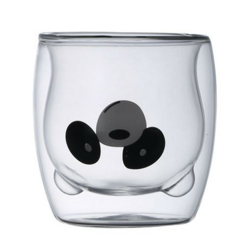 DOUBLE WALL PANDA GLASS / GELAS KACA / GELAS DUA LAPIS / GELAS UNIK / GELAS LUCU / GELAS