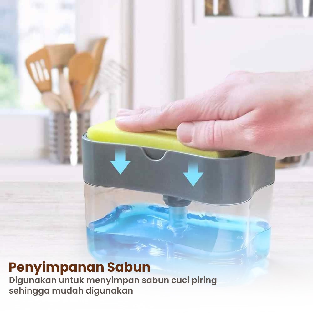 Kitchen Soap Pump Dispenser Sabun Model Tekan dan Free Spons Sabun