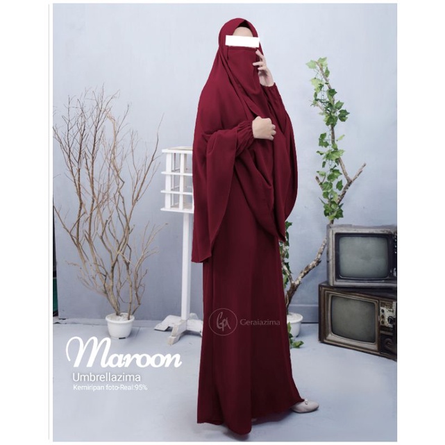 Gamis Syar'i Umbrellazima Maroon