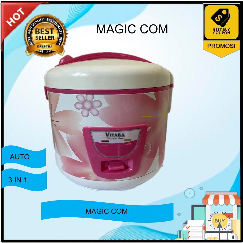 VITARA MAGIC COM 1.8Liter/ Rice Cooker 1.8 Liter/Magic Com /Rice Cooker/Pemanas nasi/MAGIC COM  1.2L
