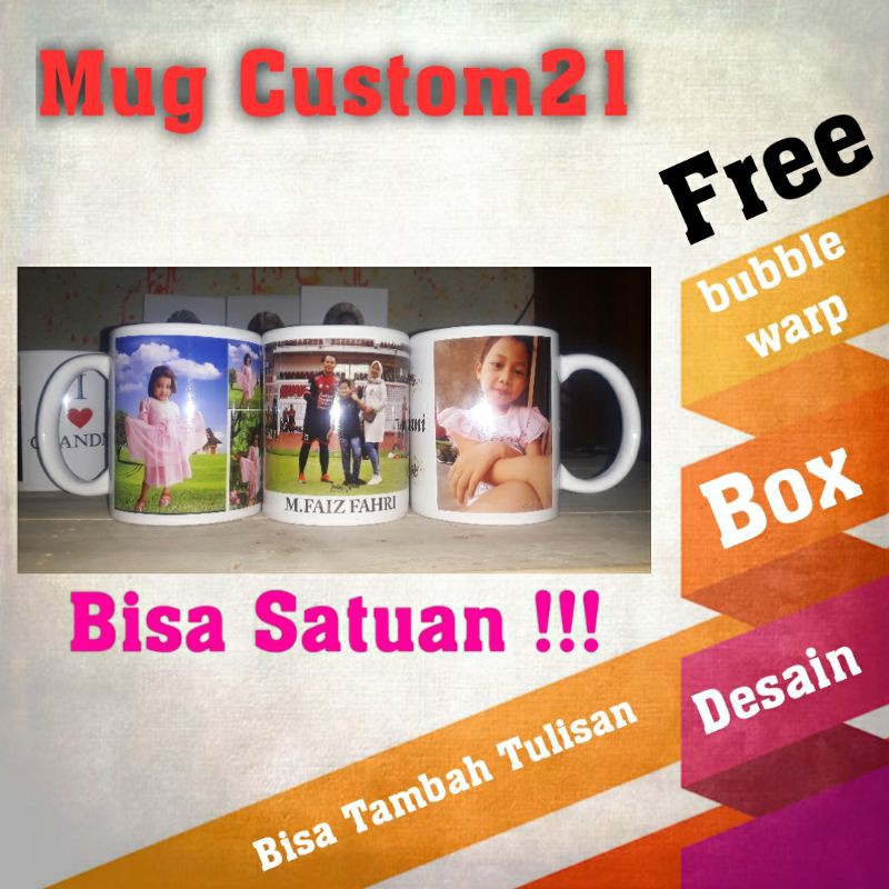 mug custom ( bisa pakai foto sendiri dan tulisan )