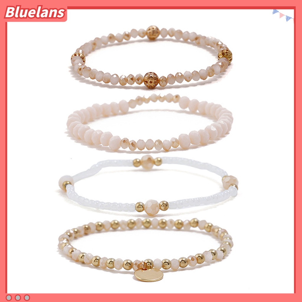 5 Pcs Gelang Elastis Bahan Alloy Warna Gold Silver Untuk Wanita