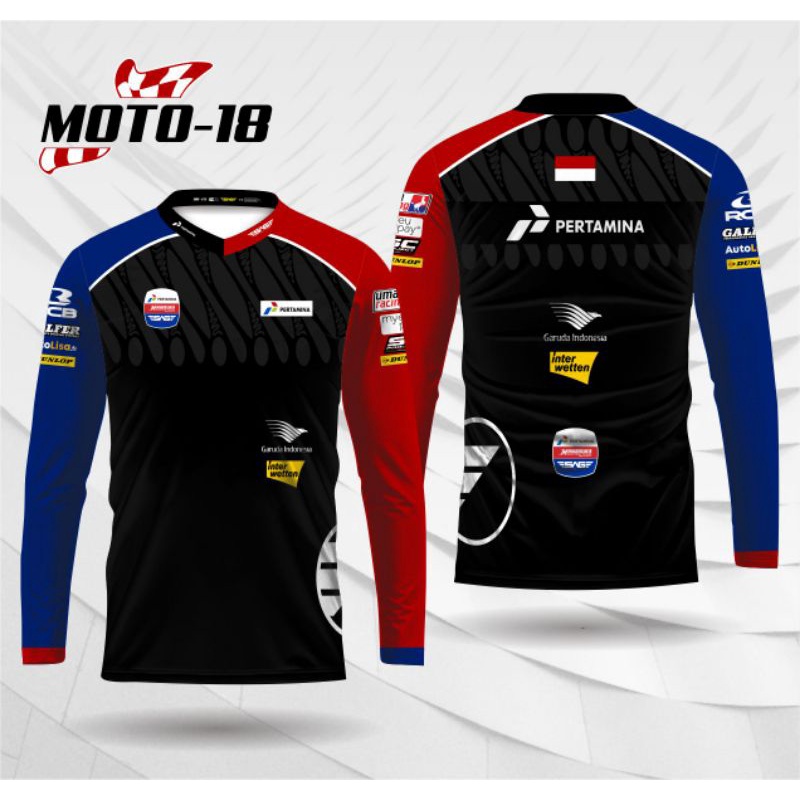 jersey motogp mandalika lengan panjang baju kaos pertamina creww baju racing team otomotif kaos moto