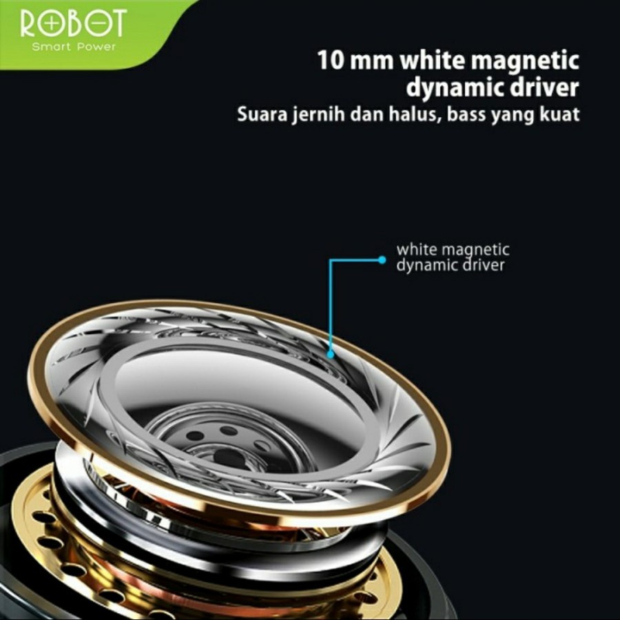 HEADSET ROBOT RE20 BASS - HANDSFREE ROBOT RE20 JACK 3.5MM SUPER EXTRA FULL BASS -D2