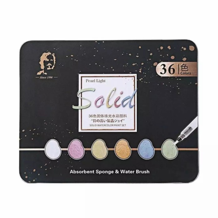

Giorgione Pear Light Solid Watercolor Paint 36/48 set - Hitam, 36 Set