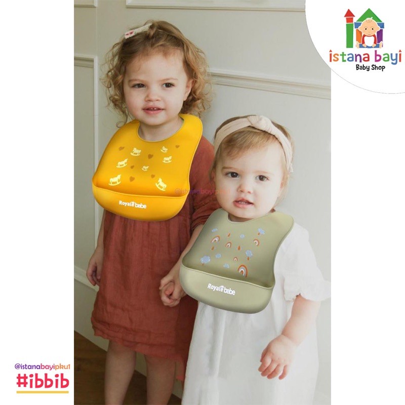 Royale Bebe Silicone Bib (celemek makan bayi)/Slaber bayi