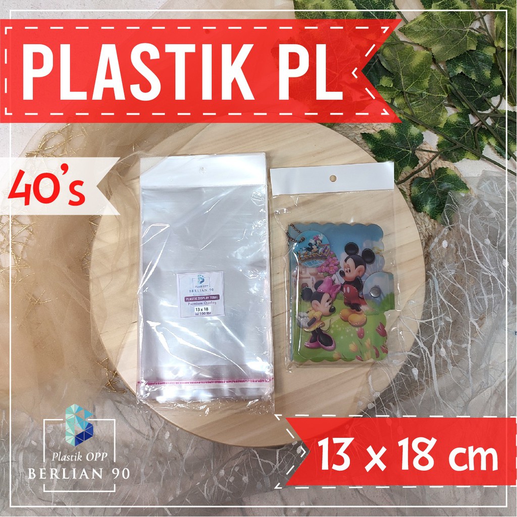 Plastik OPP Display 13 x 18 cm Tebal Premium 40s Micron / Plastik OPP Perlize 13x18 isi 100 Lembar
