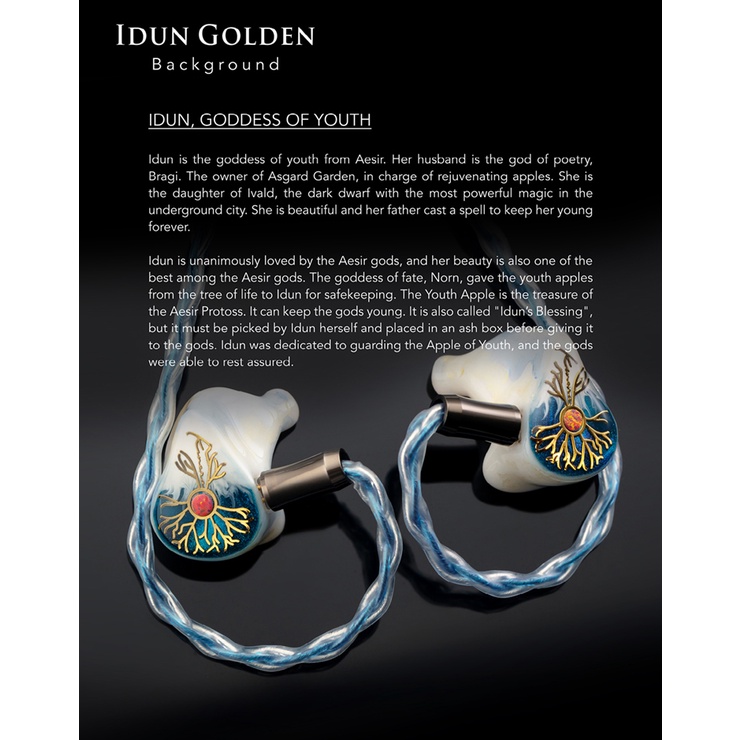 Kinera IDUN Golden IDUN2.0 Earphone In ear IEM 1ddd + 2BA Triple Hybrid Driver Dengan Kabel 0.78mm