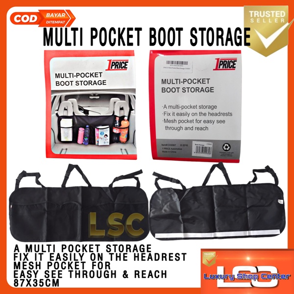 Multi Pocket BOOT Storage Organizer Aksesoris Jok Mobil 1Price