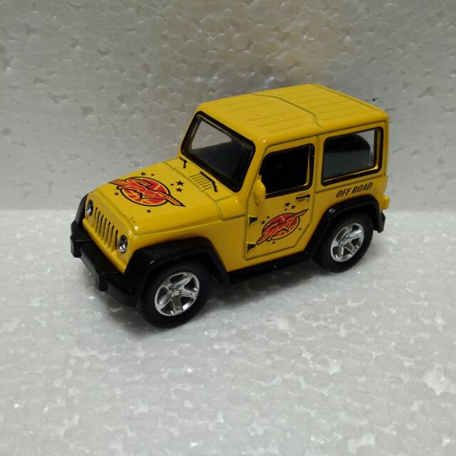 Miniatur Diecast Mobil Jeep Wrangler Suzuki Katana Kuning