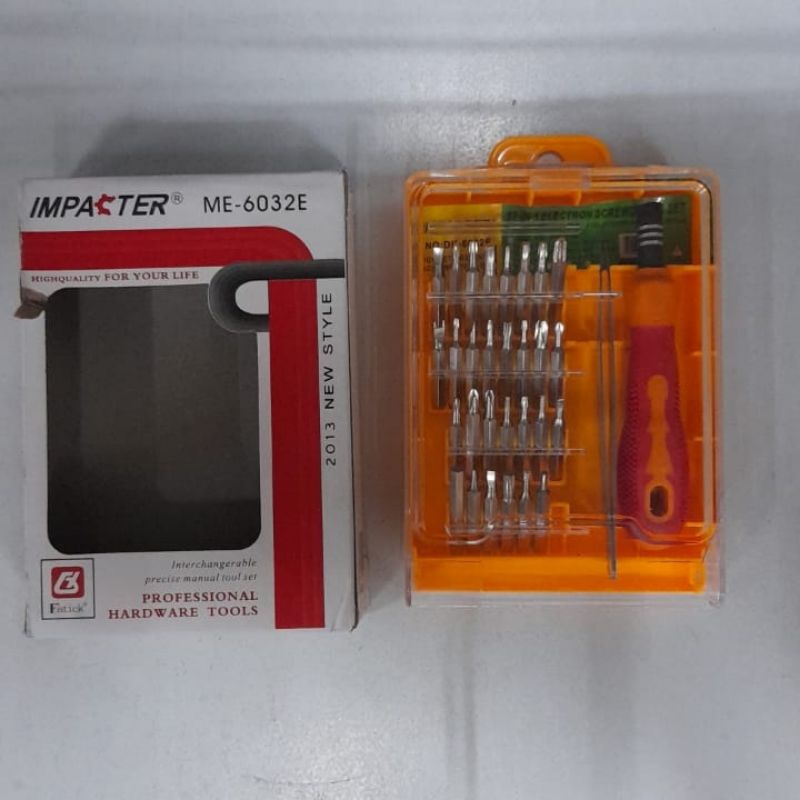 Obeng Hp Set 32 in 1 IMPACTER Plus Pinset Obeng Jam Obeng Laptop Serbaguna