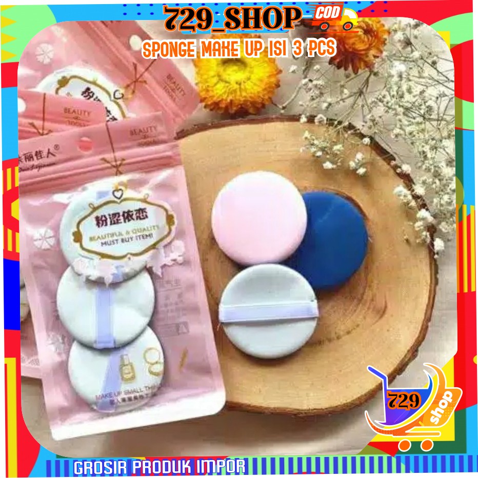 isi 1 &amp; 2 dan 3 Pcs SPONGE MAKE UP FUSHION KOREAN STYLE PREMIUM BEST SELLER