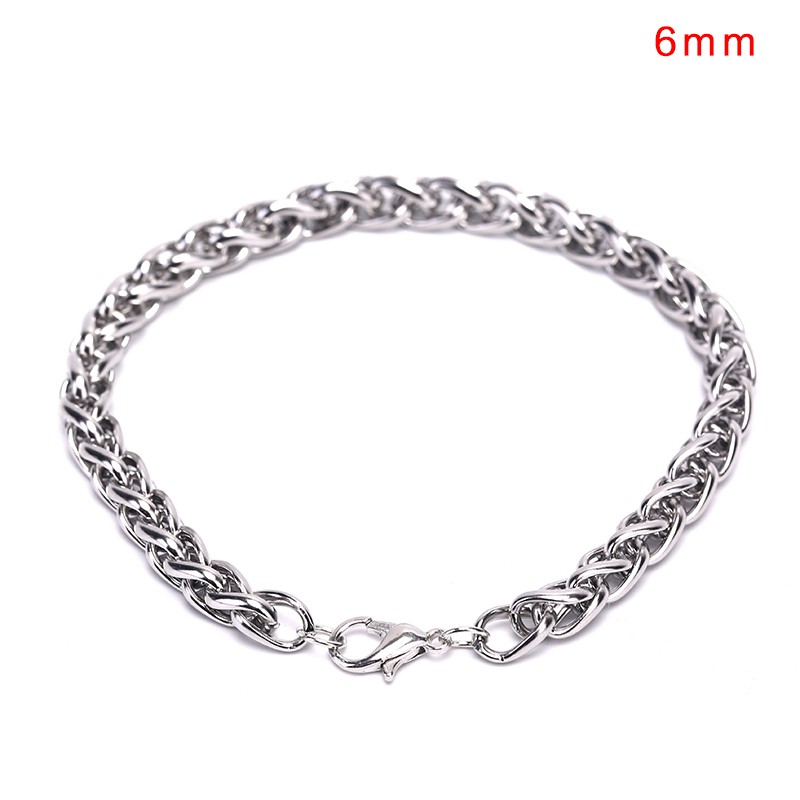 Hbid Gelang Tangan Rantai Stainless Steel Warna Silver Gaya Punk Untuk Pria