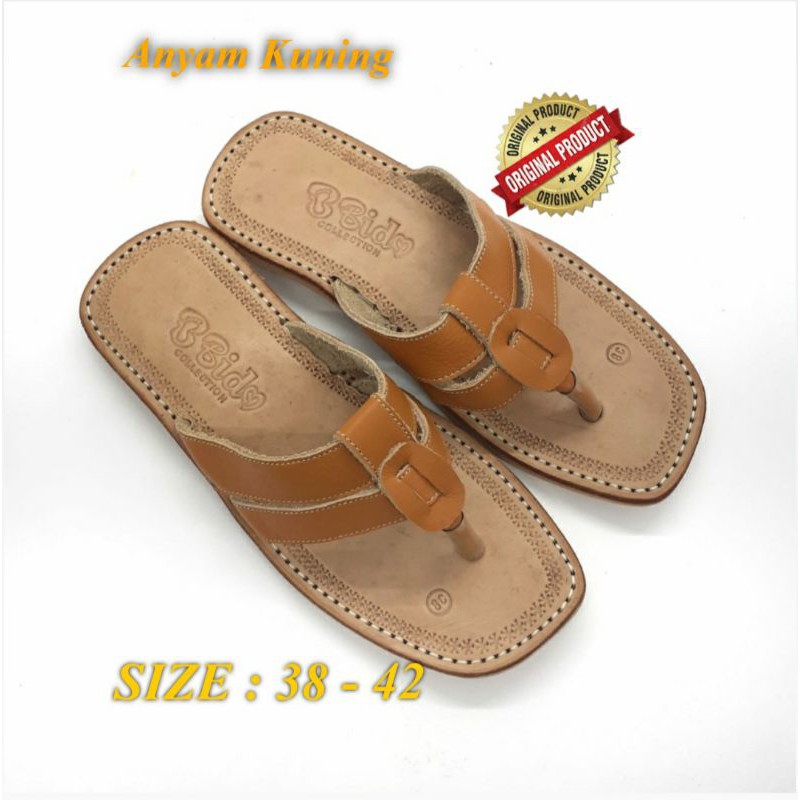 SANDAL WANITA KULIT ASLI BIDO ORIGINAL MOTIF ANYAM TERBARU TERLARIS